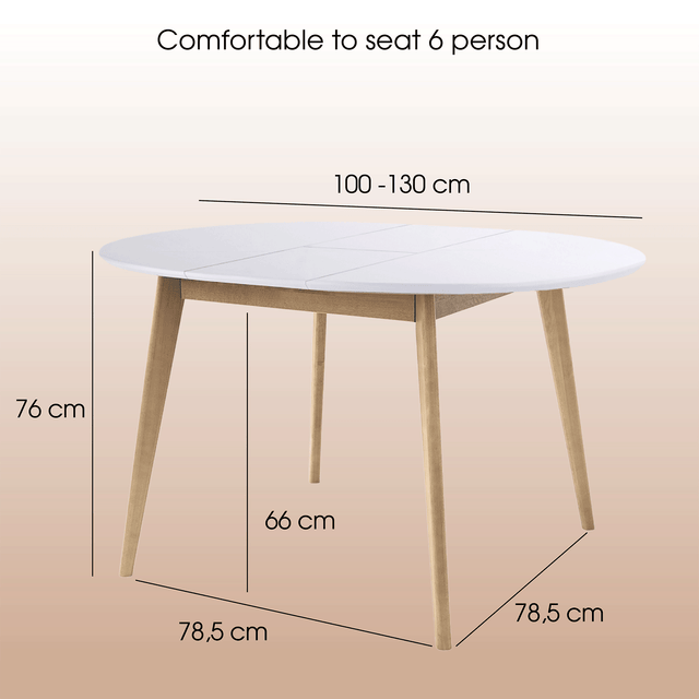 Valgomojo stalas 'Orion Classic Plus' 100-130 cm, ąžuolas/baltas