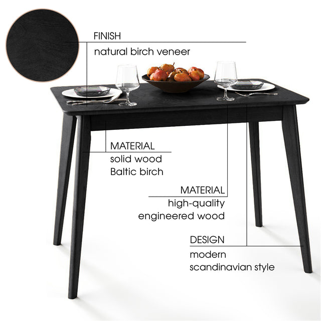 Dining Table 'Pegasus Classic' 102х61 cm, Black