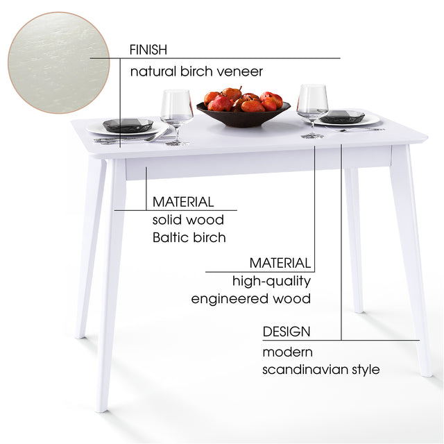 Dining Table 'Pegasus Classic' 102х61 cm, White