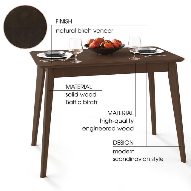 Dining Table 'Pegasus Classic' 102х61 cm, Walnut