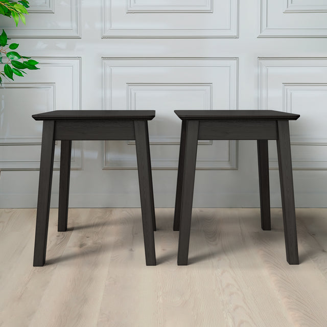 Wooden Stool Avior Set of 2, Black