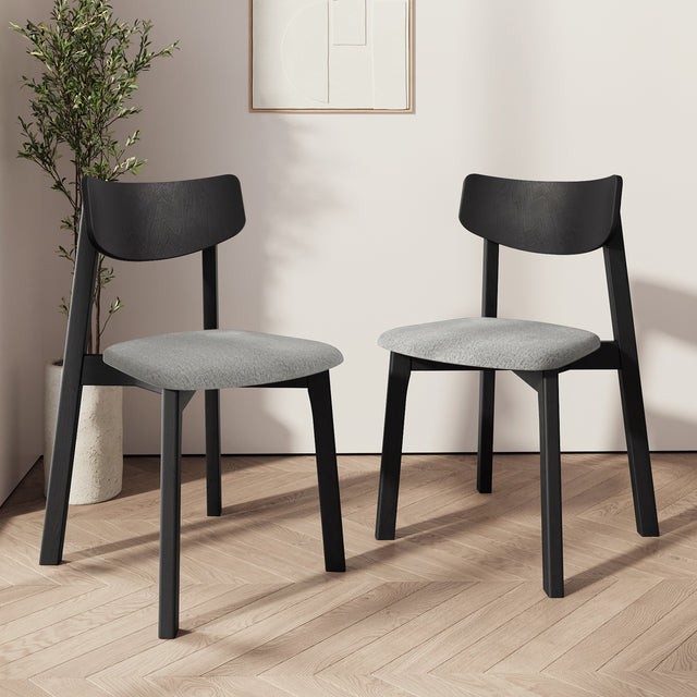 Dining Chair Vega Set of 2, Black/Silver