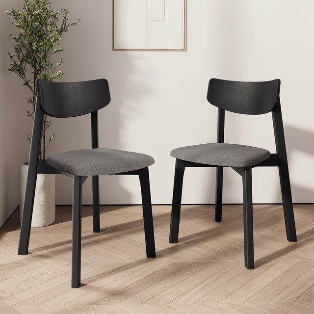 Dining Chair Vega Set of 2, Black/Gray