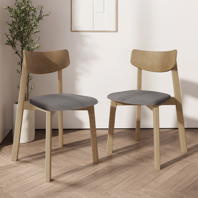 Dining Chair Vega Set of 2, Oak/Grey