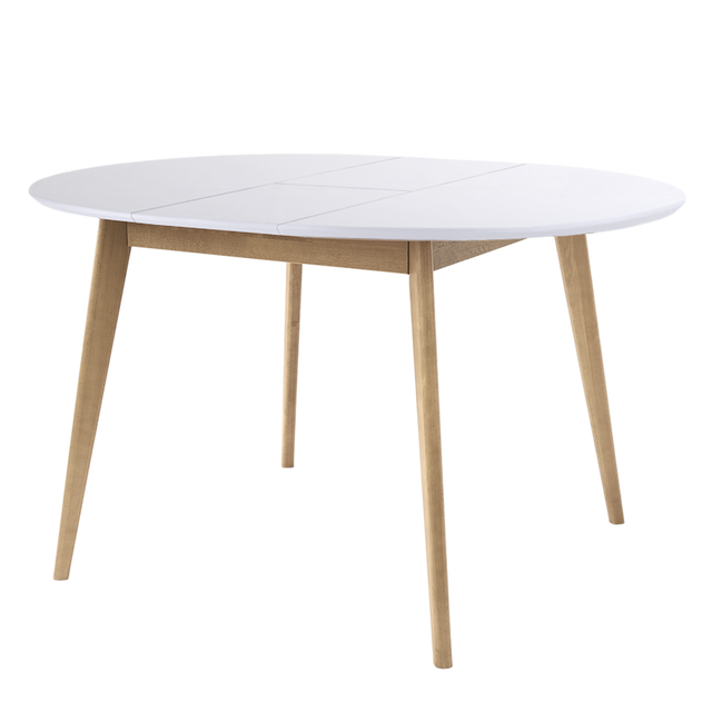 Dining Table 'Orion Classic Plus' 100-130 cm, Oak/White