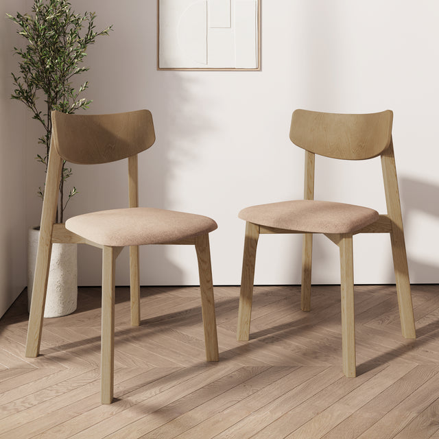 Dining Chair Vega Set of 2, Oak/Caramel