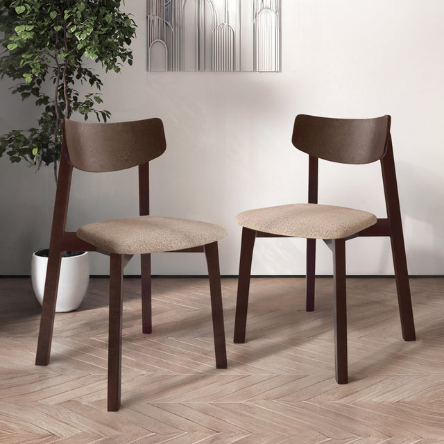 Dining Chair Vega Set of 2, Walnut/Caramel