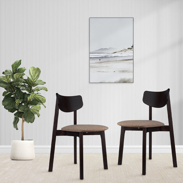 Dining Chair Vega Set of 2, Wenge/Latte