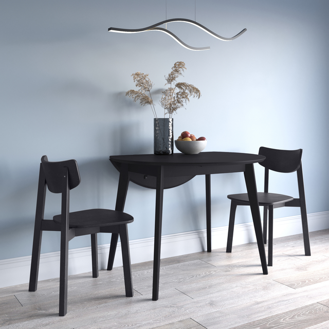 Dining Table 'Orion Classic Drop Leaf' 100х(51-100) cm, Black