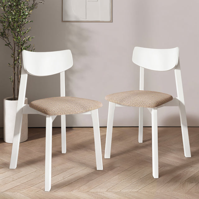 Dining Chair Vega Set of 2, White/Сaramel