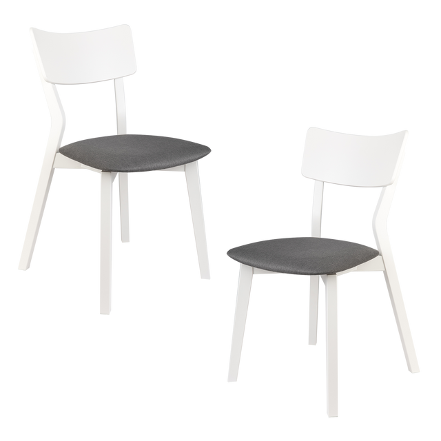 Dining Chair Minkar Set of 2, White/Grey