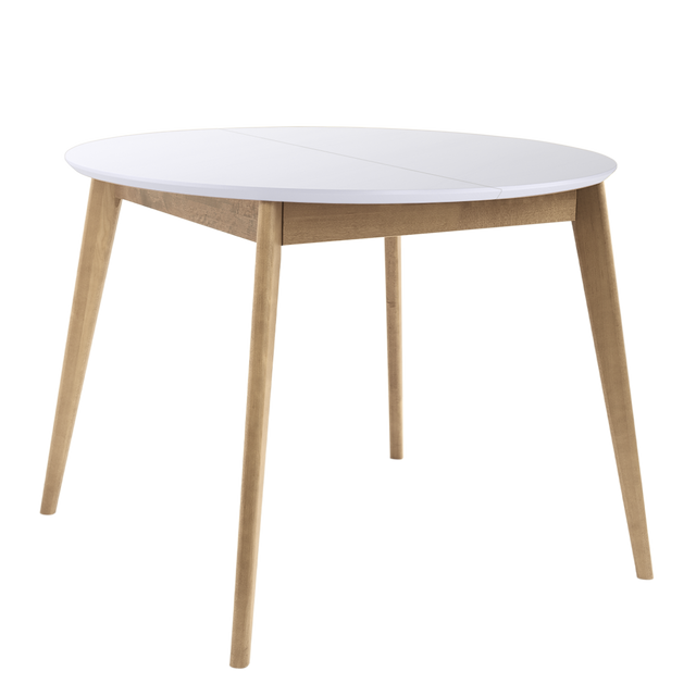 Dining Table 'Orion Classic Plus' 100-130 cm, Oak/White