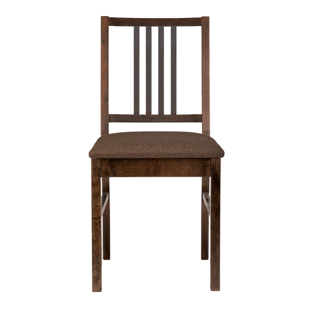 Dining Chair Capella Set of 2, Walnut/Coffee