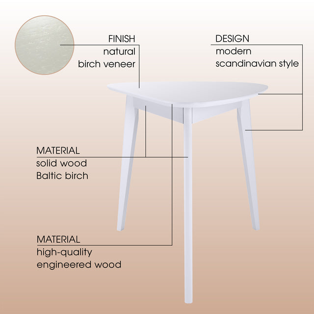 Dining Table 'Orion Light' 76х64 cm, White