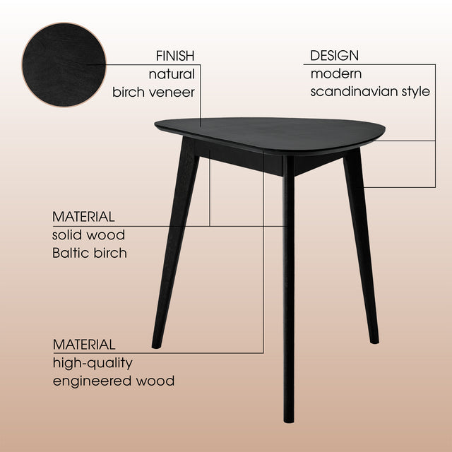 Dining Table 'Orion Light' 76х64 cm, Black