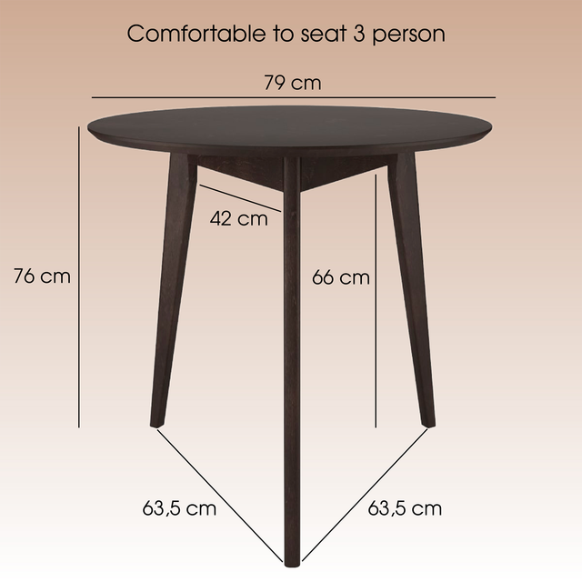 Dining Table 'Orion Light' 79 cm, Walnut