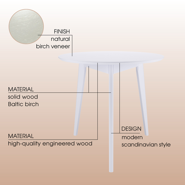 Dining Table 'Orion Light' 79 cm, White