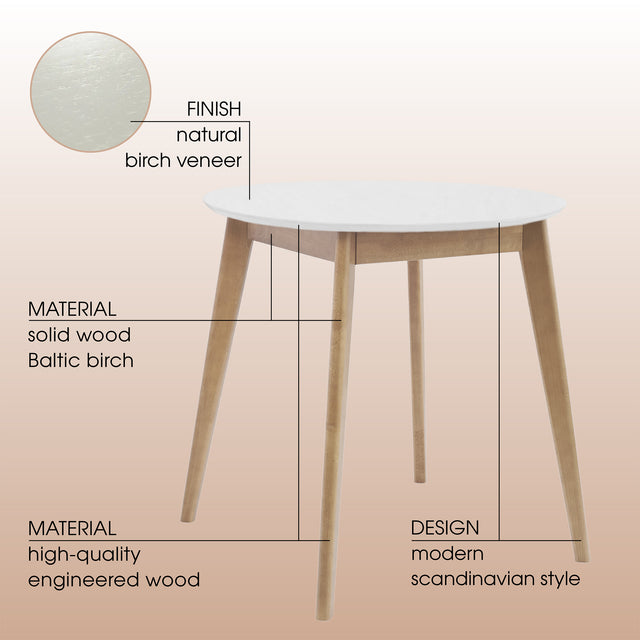 Dining Table 'Orion Classic' 79 cm, Oak/White