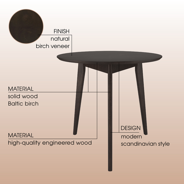 Dining Table 'Orion Light' 79 cm, Walnut