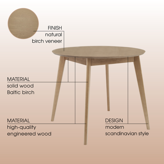 Dining Table 'Orion Classic' 94 cm, Oak