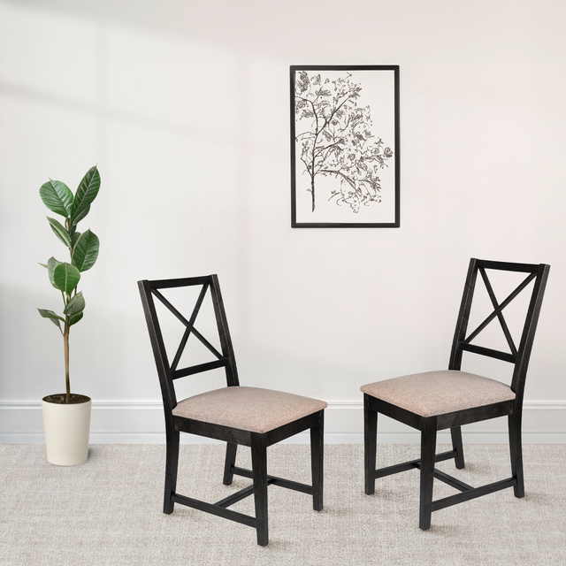 Dining Chair Mira Set of 2, Wenge/Latte