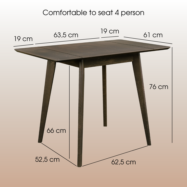 Valgomojo stalas „Pegasus Classic Drop Leaf“ (64-102) х61 cm, graikinis riešutas