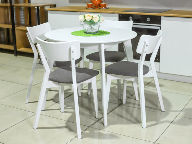 Dining Chair Minkar Set of 2, White/Grey