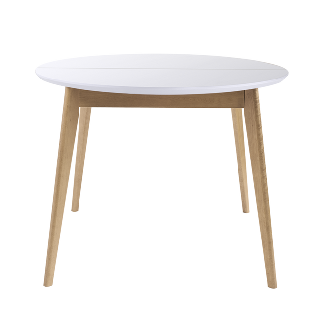 Dining Table 'Orion Classic Plus' 100-130 cm, Oak/White