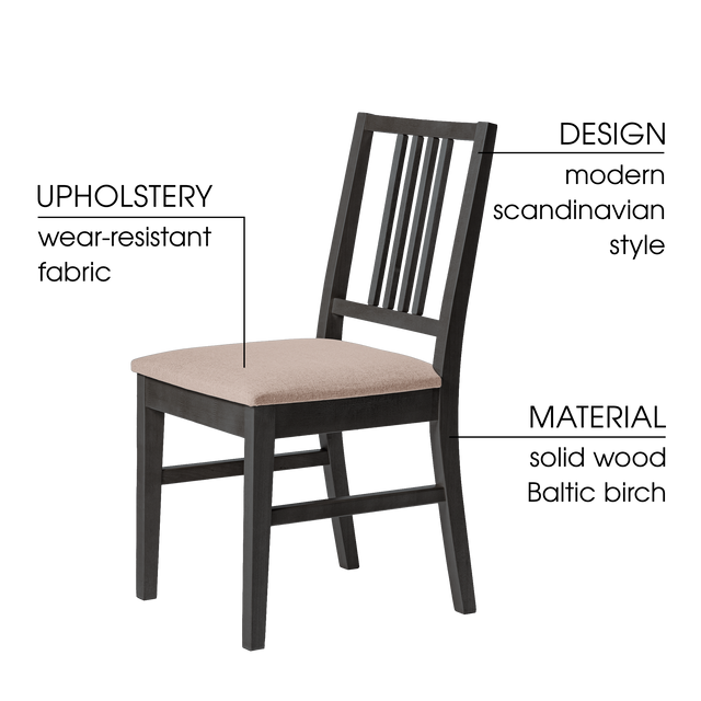 Dining Chair Capella Set of 2, Wenge/Latte