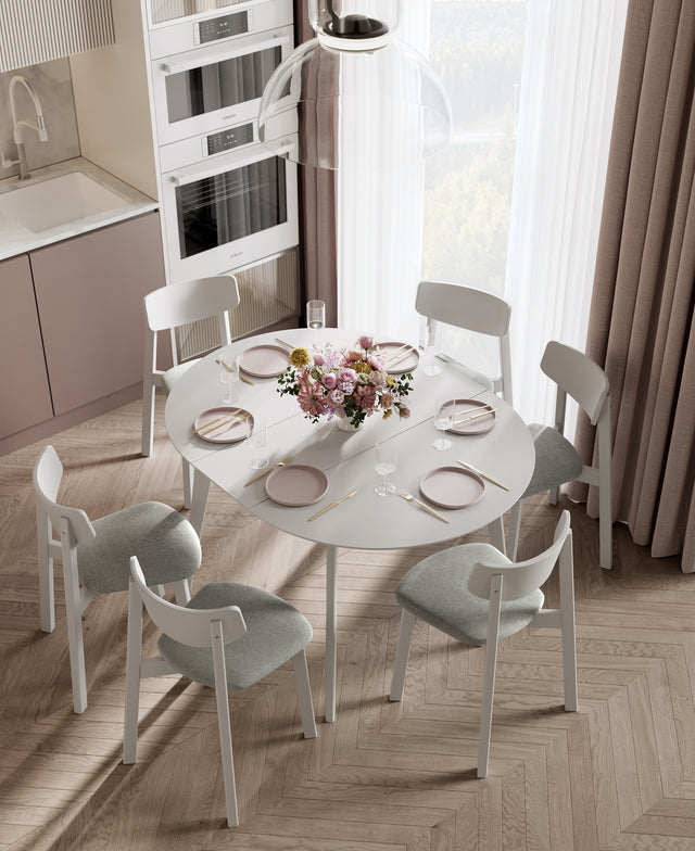 Dining Table 'Orion Classic Plus' 100-130 cm, White