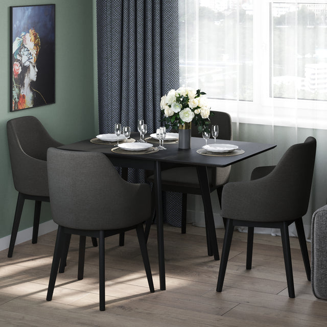 Dining Table 'Pegasus Classic Drop Leaf' (76-114)х76 cm, Black