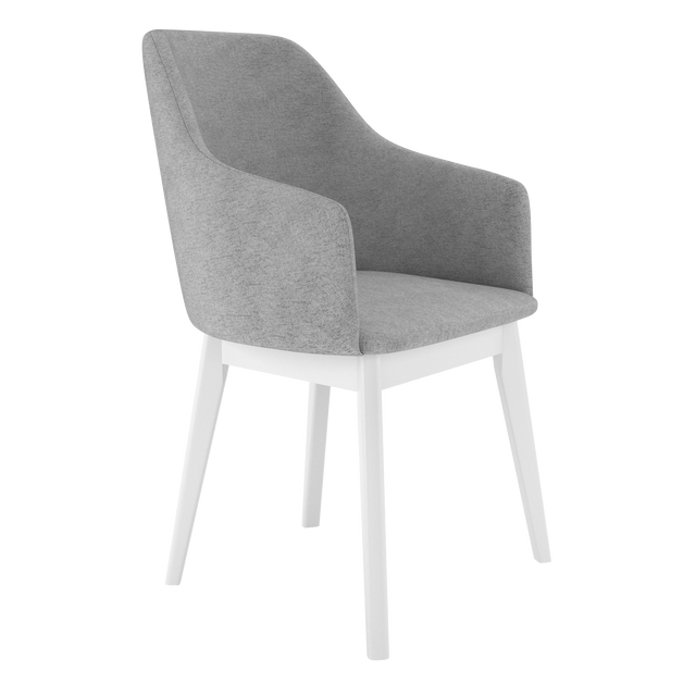 Dining Chair KAF Set of 2, White/Silver