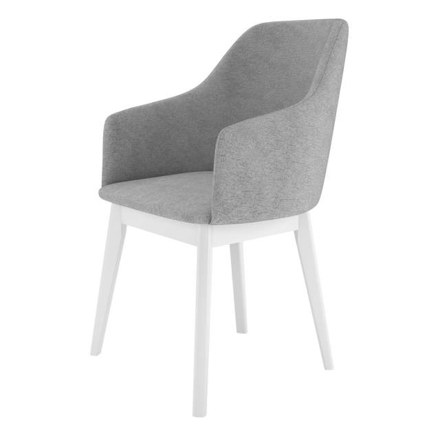 Dining Chair KAF Set of 2, White/Silver