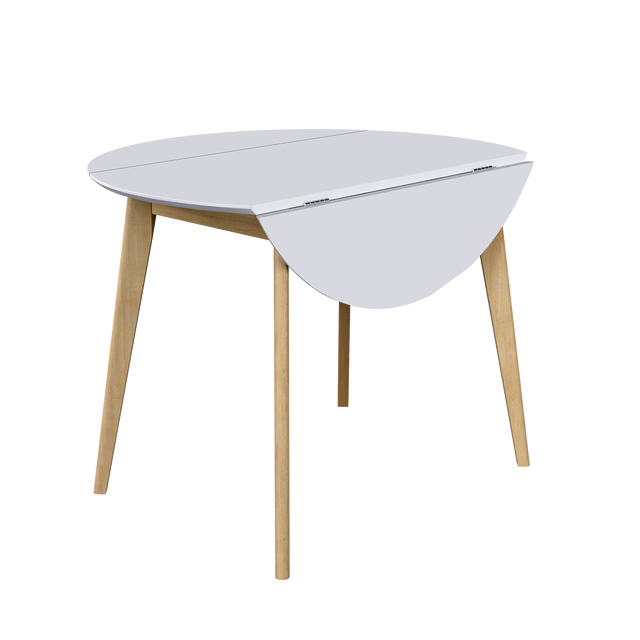 Dining Table 'Orion Classic Drop Leaf' 100х(51-100) cm, Oak/White