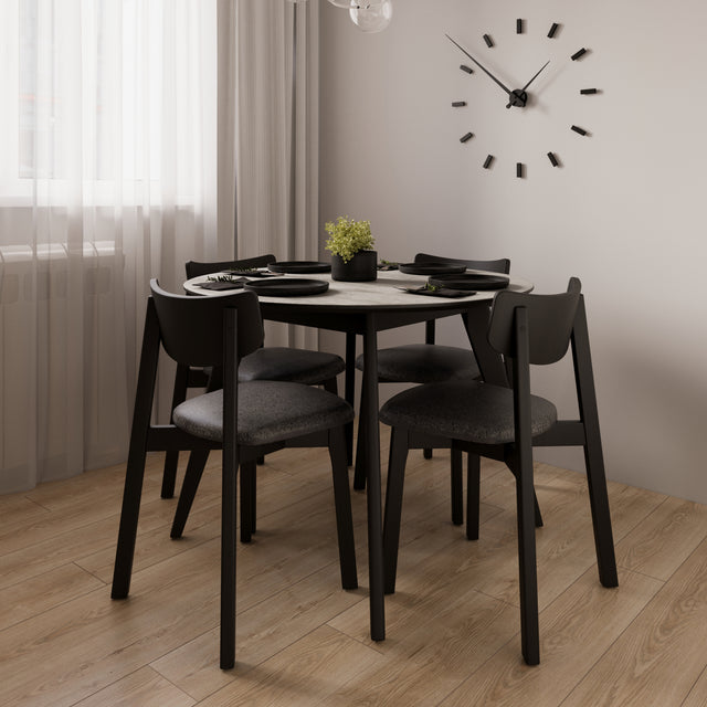 Dining Table 'Orion Classic' 100 cm, Black/Metropolitan