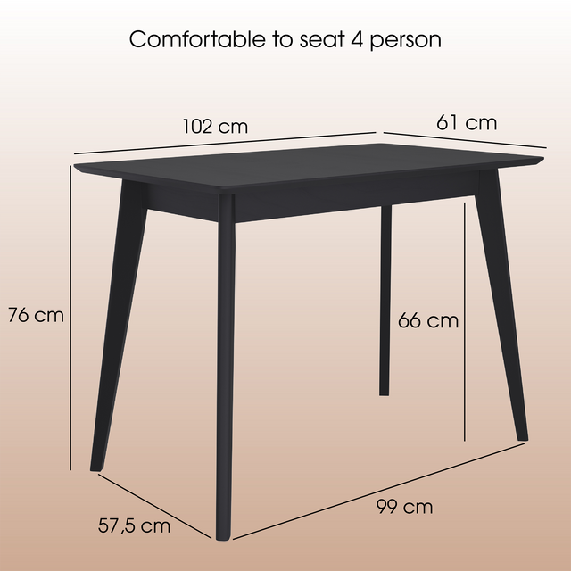 Dining Table 'Pegasus Classic' 102х61 cm, Black