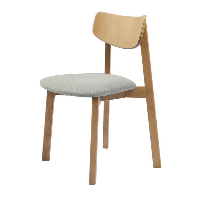 Dining Chair Vega Set of 2, Oak/Silver