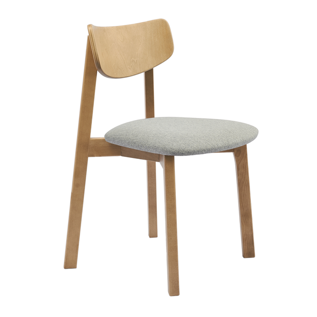 Dining Chair Vega Set of 2, Oak/Silver