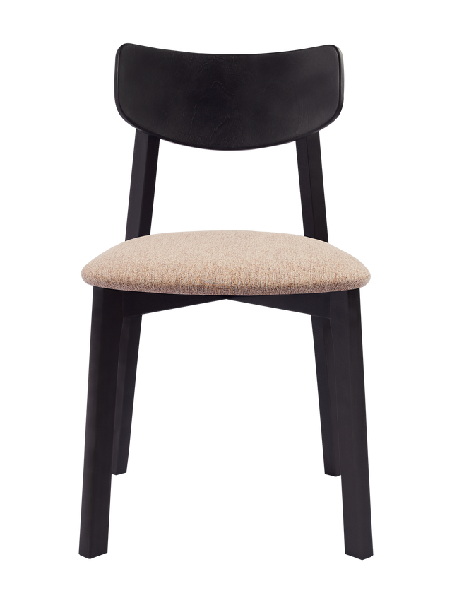 Dining Chair Vega Set of 2, Black/Caramel