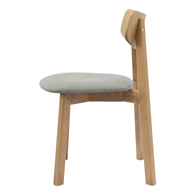 Dining Chair Vega Set of 2, Oak/Silver