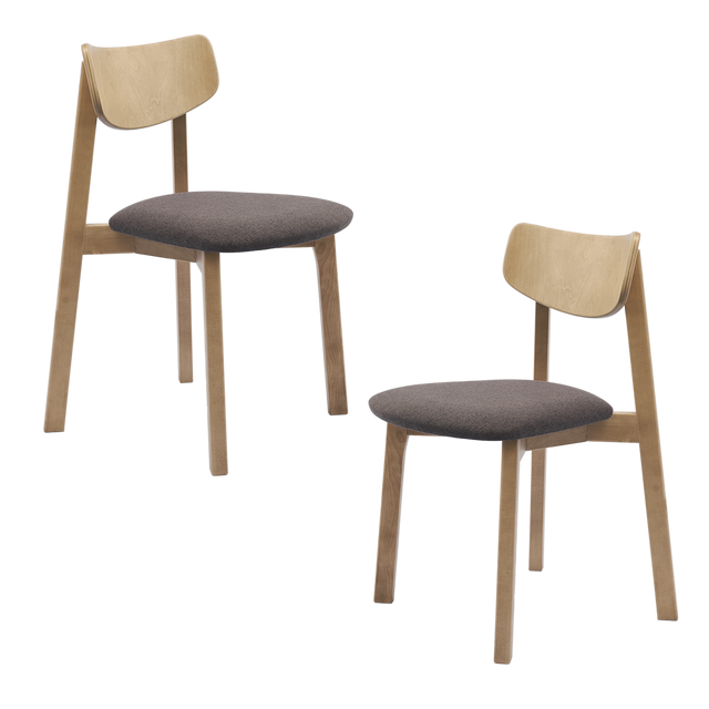 Dining Chair Vega Set of 2, Oak/Grey