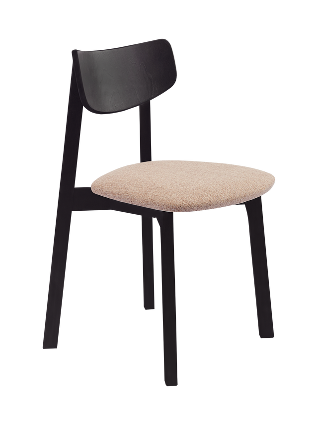 Dining Chair Vega Set of 2, Black/Caramel