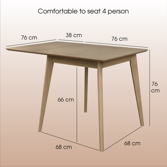 Valgomojo stalas „Pegasus Classic Drop Leaf“ (76-114) х76 cm, ąžuolas