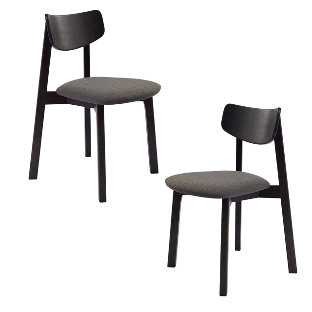 Dining Chair Vega Set of 2, Black/Gray