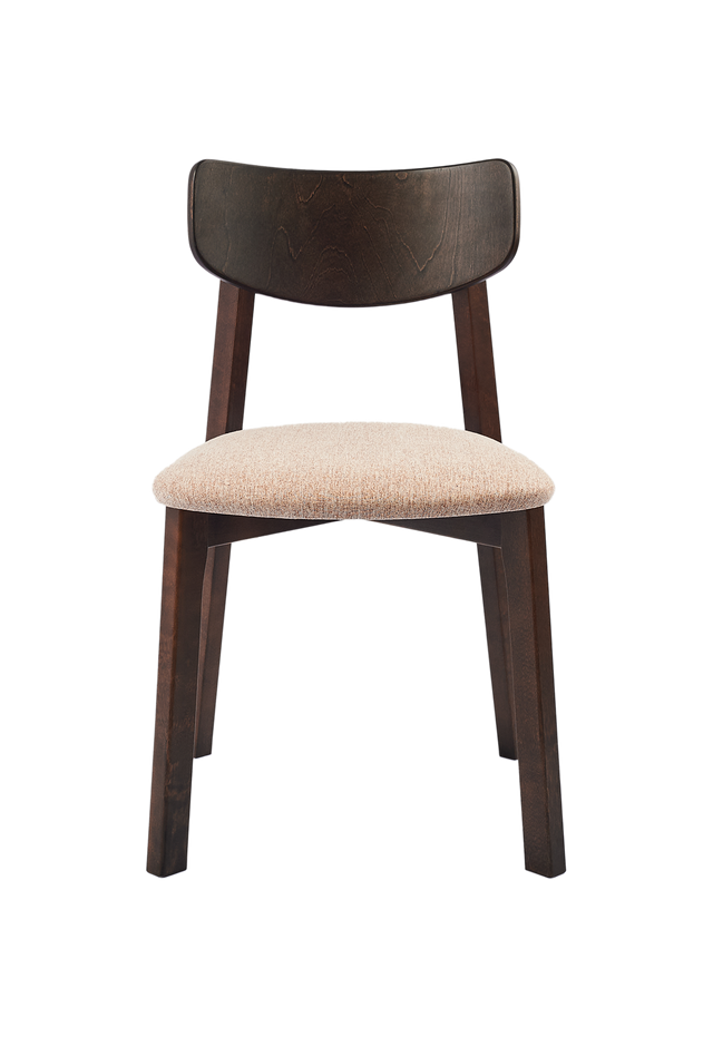 Dining Chair Vega Set of 2, Walnut/Caramel