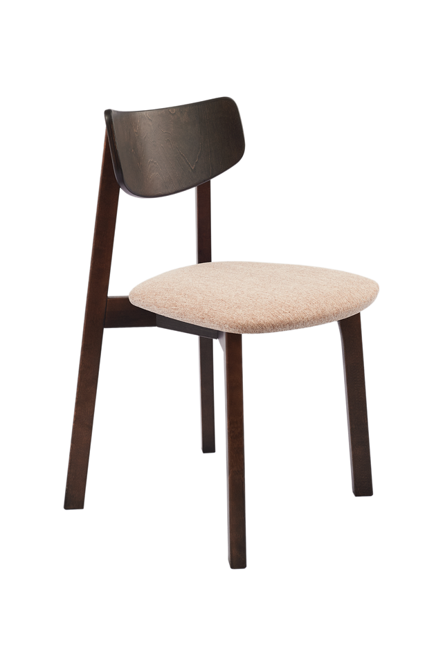 Dining Chair Vega Set of 2, Walnut/Caramel