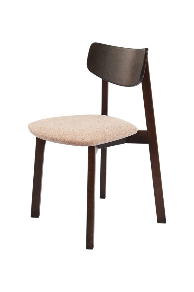 Dining Chair Vega Set of 2, Walnut/Caramel