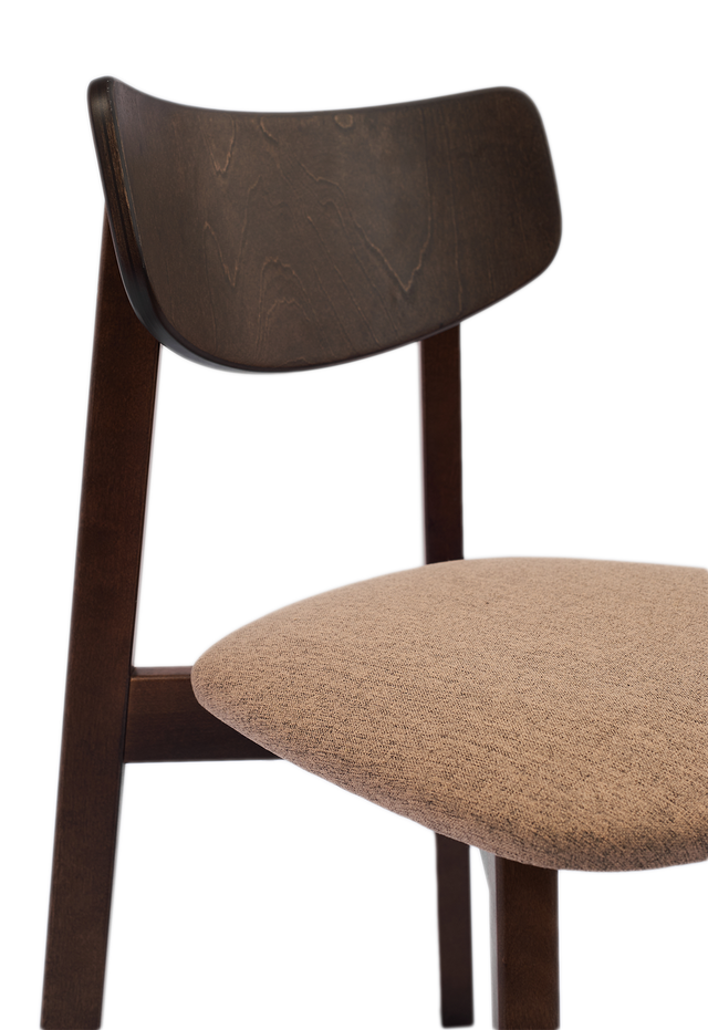 Dining Chair Vega Set of 2, Walnut/Sand