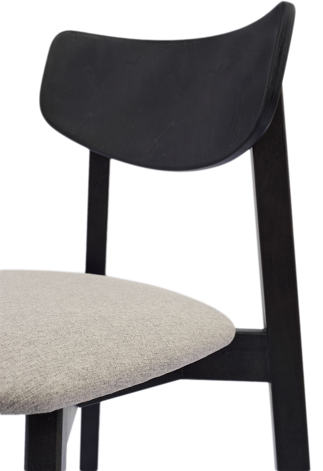 Dining Chair Vega Set of 2, Black/Silver