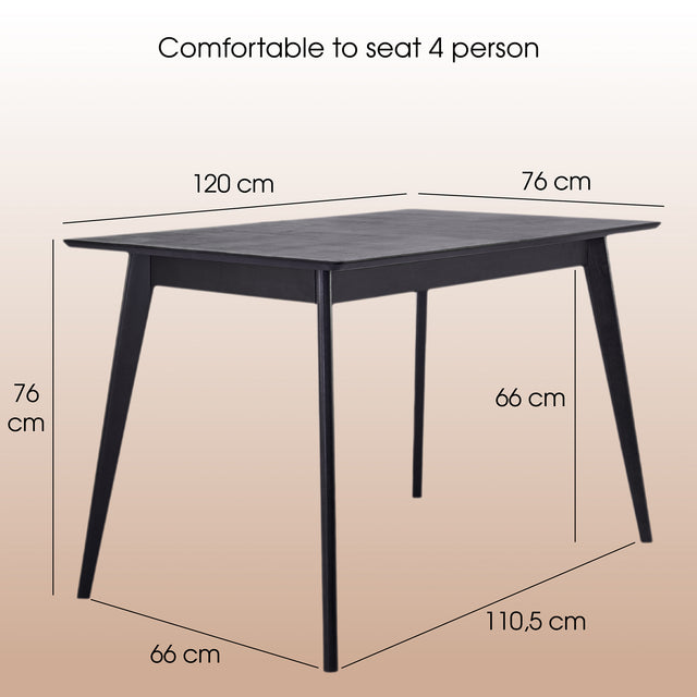 Dining Table Pegasus Classic 120х76 cm, Black
